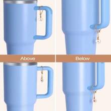 1 pieza Accesorios de encantos de letra para placa de identificación del nombre de la taza,  personalizado con letra inicial para el asa del vaso o taza de agua, letra de identificación con cadena en blanco y negro - amar el dinero - Ver 2