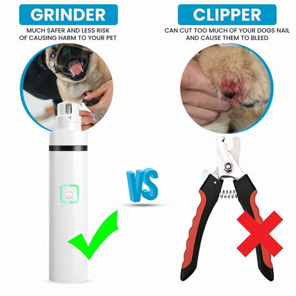 Pet Dog Nail Grinder, Upgraded Cat Dog Nail Trimmers Super Quiet Dog