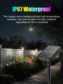 105ft/300 LED Solar Powered Outdoor String Lights, 8 Lighting Modes, Outdoor IP67 Waterproof, 3 Color Options, Ideal For Xmas Tree Decorations, Holidays, Christmas, New Year, Outdoor Camping, Municipal Road Decoration