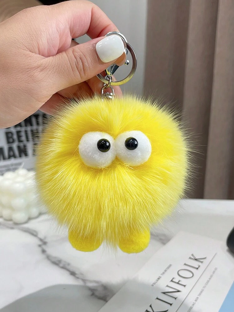 可愛らしいキツネ 毛皮キーチェーン ふわふわモンスター カーバッグ