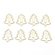 5pcs Gold Color Christmas Tree Shaped Paperclip - Gold - View 1