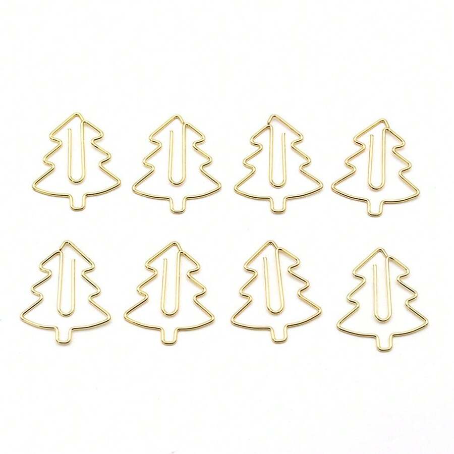 5pcs Gold Color Christmas Tree Shaped Paperclip - Gold - View 1
