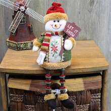 聖誕節坐著的雪人裝飾品,適用於聖誕樹、家居、室內、桌上裝飾