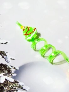 聖誕飲料吸管 1 件聖誕吸管兒童禮物成人聖誕派對用品雪花聖誕老人雪人戴眼鏡麋鹿