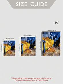 1 件梵谷名畫帆布藝術印刷品,適合客廳、戶外咖啡廳、走廊、臥室抽象牆面裝飾 - 彩色 - 查看 4