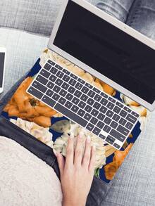 1pc Light-colored Floral Pattern 15-inch Laptop Diy Skin Sticker - Multicolor - View 3