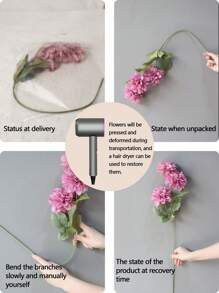 1pc Silk Cloth Artificial 3-Head Large Gerbera Daisy Romantic Simple Gerbera Daisy Home Decor, Suitable For Wedding, Party, Holiday, Outdoor Events, Artificial Plant 25.59inch