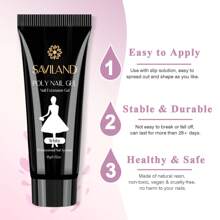 Saviland Poly Nail Gel Kit-8 Colors Poly Nail Extension Gel White Pink Glitter With 96W U V Nail Lamp Slip Solution Nail Tools All-In-One Nail Kits Starter Kit For Nail Salon Home DIY - 帶燈的聚凝膠美甲套件 - 查看 5