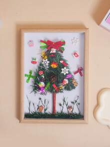 姜黃色木質diy手工藝品顯示框,適合放置桌面或牆壁,適用於家居、臥室、餐廳裝飾。可用於展示乾花、娃娃、聖誕樹、聖誕禮品等(僅供參考,不包括樣品) - 薑色 - 查看 5