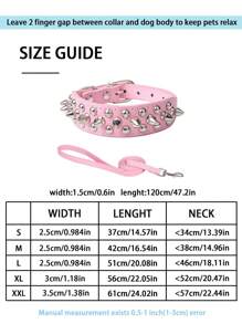 Large Pet Dog Collar With Anti-bite Rivets, Pu Leather Collar For Pitbulls And Bull Terriers - Pink - View 5