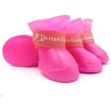 4入組,寵物狗雨靴,防水矽膠狗鞋,防滑靴,適用於小型,中型和大型狗貓,適用於雨天,出門必備寵物用品 - 粉色 - 查看 3