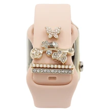 4pcs/set Silicone Apple Watch Band Decorative Rings And Buckles - Multicolor - View 1