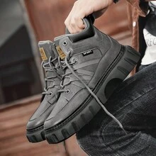 Men's Work Shoes, Waterproof & Slip Resistant Boots For Construction, Work, Casual & Outdoor Activities In Autumn - Grey - View 11