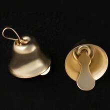 Christmas Handmade Diy Bell Parts, Including Gold-colored Open Bells, Horn-shaped Bells, Bell Rings, And Copper Bells - Gold - View 7