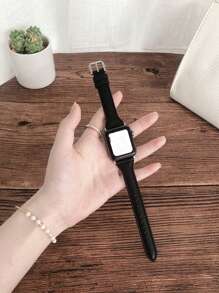 1 Dây đeo đồng hồ mỏng cổ điển thời trang cho nam nữ bằng da màu đen tương thích với dây đeo đồng hồ Apple S8 S9 S10 S11 45mm 44mm 38mm 40mm 41mm 42mm 49mm 46mm Vòng đeo tay đồng hồ thông minh thể thao cho Series/Ultra/Se/11/10/9/7/6/5/4/3/2/1, Dây đeo đồng hồ thông minh thời trang - màu đen - Xem 4