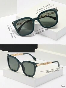 Gafas de moda para dama con lentes de color verde profundo - Verde militar - Ver 4