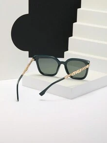 Gafas de moda para dama con lentes de color verde profundo - Verde militar - Ver 2