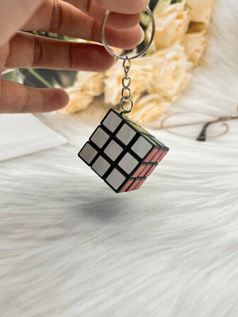 1pc Creative Mini Magic Cube Keychain For Men Casual