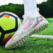 1pair Men's New Indoor Soccer Shoes For 5-A-Side Football Match Training With Detachable Studs Ronaldo  Cleats - White - View 5