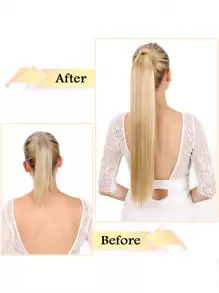 Long Straight pony tails hair extensions 24inch 32 Inch Synthetic Hairpiece hair patch Dark Brown Wrap Around Hair Extension