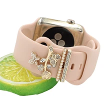 4pcs/set Silicone Apple Watch Band Decorative Rings And Buckles - Multicolor - View 4