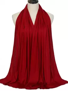 1 pieza de hiyab para damas, nuevo, de gran tamaño, color sólido, suave, casual, bufanda larga, diadema para accesorios de abaya, velo para mujer. - Color caoba - Ver 2
