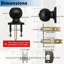 2 Sets Of Black Indoor/outdoor Door Handles With Lock And Key, Suitable For Bedroom, Bathroom, And Entrance Door Handles - Black - View 8