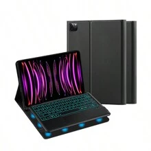 Vỏ bảo vệ bàn phím TrackPad có đèn nền tiếng Anh, Vỏ bảo vệ tương thích với máy tính bảng iPad Pro 12,9 inch, 3, 4, 5, 6 (2018-2022), Bàn phím cảm ứng thông minh tách rời từ tính, SlimA1876 A2014 A1895 A1983 A2229 A2069 A2232 A2233 A2378 A2461 A2379 A2462 A2436, Khe cắm bút - Bố cục tiếng Anh đen - Xem 7