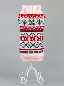 New Style Dog Clothes, Diamond Pattern Knit Pet Sweater - Multicolor - View 10