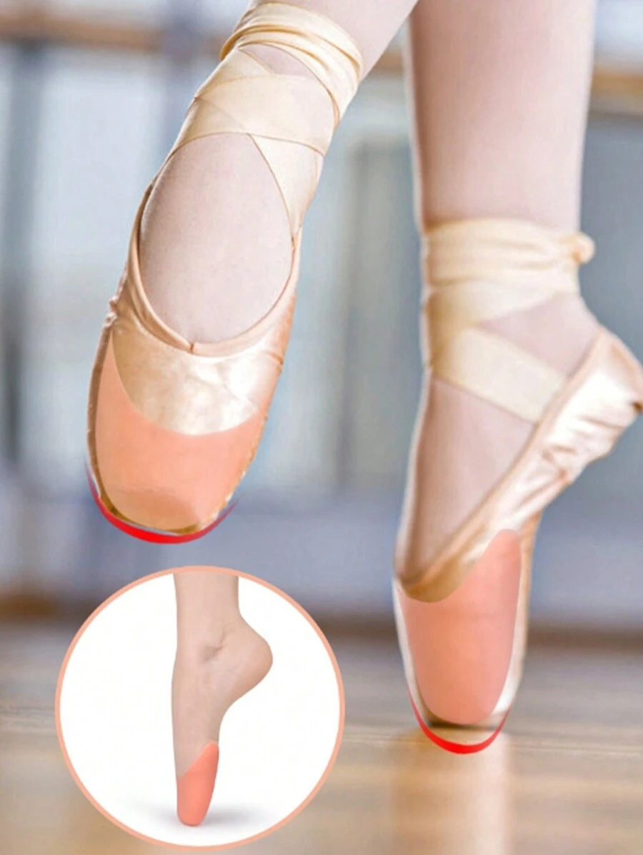 A pair of ballet soft toe covers, silicone anti wear toe protectors - Beige - View 1