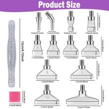 1支銀色塑料筆,帶有金色洋蔥形握把+ 6支螺紋鑽頭+ 6支紅色膠水+ 1個塑料盒線狀鑽石繪畫工具套裝 - 銀色 - 查看 8