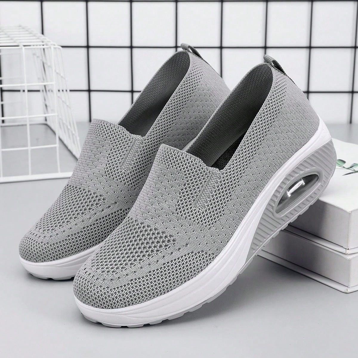 QIXUJAK Damen Chunky Sneaker - Bequeme Plateau-Sneaker Mit Keilabsatz, Atmungsaktiv