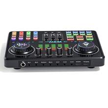 包括48v聲卡麥克風,rgb彩色燈和剪刀臂架的直播聲卡設備套裝 - 金色 - 查看 3