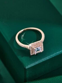 1 Miếng Nhẫn , Qủa tặng Đối với phụ nữ - Hoa hồng vàng - Xem 2