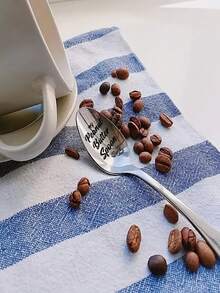 1支「我的花生醬匙」有趣刻字不鏽鋼匙,是爸爸媽媽爺爺奶奶的最佳花生醬匙、甜品匙之生日聖誕禮物 - 銀色 - 查看 5