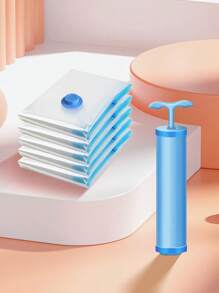 3pcs 40cm*60cm Vacuum Compression Storage Bags With Pump, Sealed Moving Bags For Clothes Sweaters Blankets Quilts Household Space, Saver Organization For Travel, Home Dormitory Back To College Essential Travel Storage Bag Student Bag Sets Organizer Storage Bins Closet Organizer For Clothing Wardrobe Storage Closet Dividers Closet Dividers For Bedroom Sock Pants Jeans Underwear - Clear - View 2