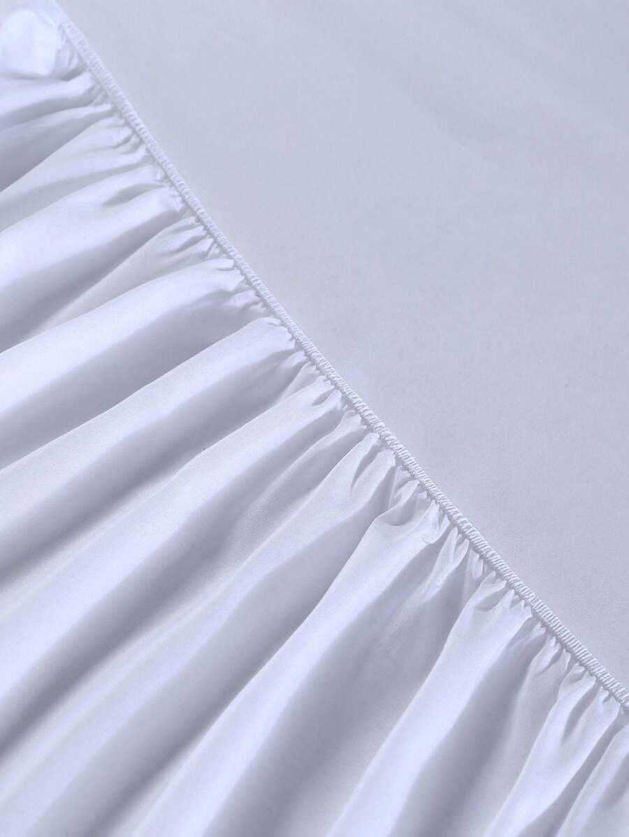 1pc Plain Color Fitted Sheet For Twin/full/queen/king/cal King Bed