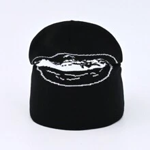 1頂y2k風格船印花針織帽,厚實保暖的針織帽,時尚休閒中性帽,適合戶外運動、旅行等活動。 - 藍色 - 查看 3