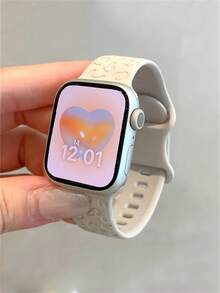 雕刻豹紋手環，適用於Apple Watch 49mm、38mm、40mm、41mm，軟紫外線運動錶帶，適用於Ultra2、9、8、7、SE、6、5、4系列 - 星光 - 查看 2