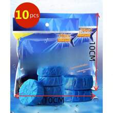 1袋10個裝藍色自動馬桶清潔劑家用浴室清潔除臭馬桶廁所神器衛生清香馬桶泡泡球香氛清潔劑 - 藍色 - 查看 8