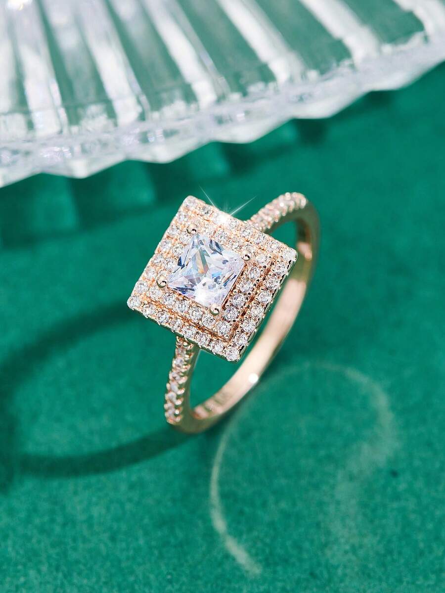 1 Miếng Nhẫn , Qủa tặng Đối với phụ nữ - Hoa hồng vàng - Xem 1