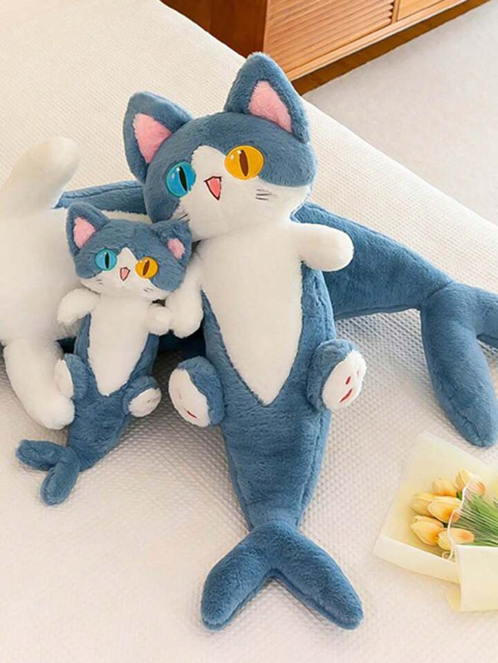 ぬいぐるみシャーク 猫 クリエイティブな異眼デザイン 可愛い
