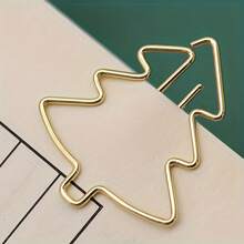 5pcs Gold Color Christmas Tree Shaped Paperclip - Gold - View 2