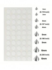 16 件/100 件混合球形和锥形假身体穿孔贴纸，不锈钢无需钻孔鼻环、唇钉、眉毛、脸颊首饰套装
