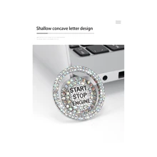1pc Pink Hollow Design Car Engine Start Button Rhinestone Decorative Ring, Car Interior Bling Accessories - Pink - View 4