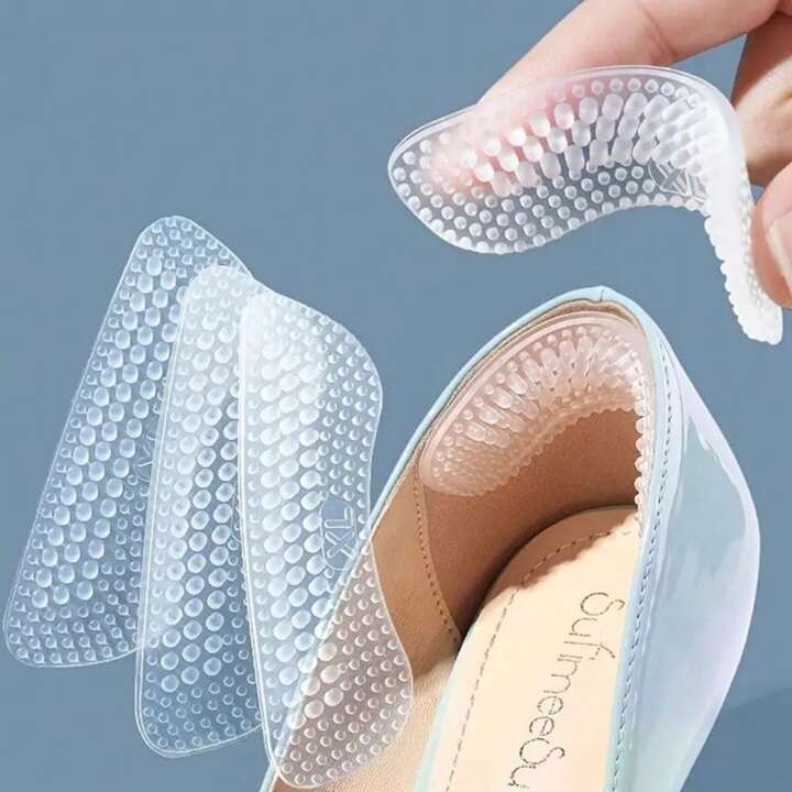 2pcs Silicone Heel Stickers Heels Grips For Women Men heel liner Anti Slip Heel Cushions Non Slip Inserts Pads Foot Heel Care Protector SHEIN