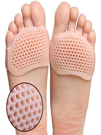 2pcs/Set Silicone Metatarsal Pad, Toe Separating Pain Relief Foot Pad, Massage Insole, Forefoot Socks, Foot Care Tool