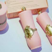 1支果凍半透明花朵圖案變溫口紅,不沾杯配方,內含乾燥花 - 紅色 - 查看 6