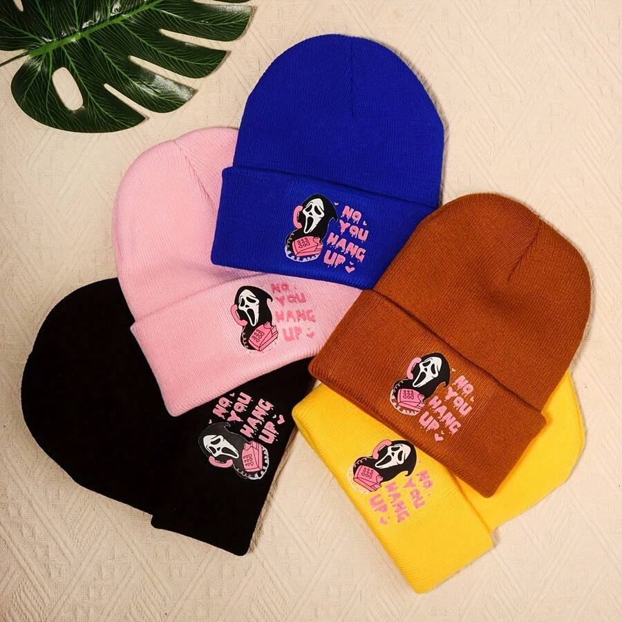 1 件裝,您懸掛個性化情侶針織帽,中性無簷小便帽,適合秋季、冬季,適合情侶旅行、戶外度假、萬聖節派對