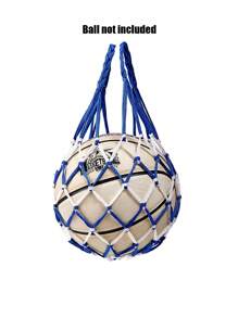 2pcs Mesh Bag, Basketball Bag, Multipurpose Hand-woven Mesh Bag, Thick Nylon Cord Football Bag, Basketball Mesh Net, Ball Storage Bag, Handbag - Blue and white storage bag - View 1